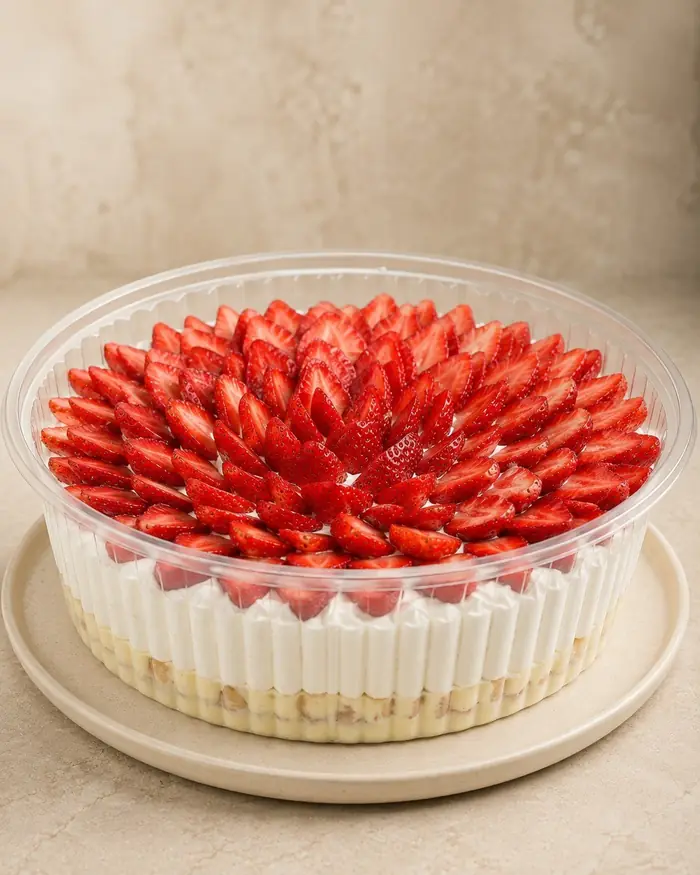 Torta de frutillas decorada a mano